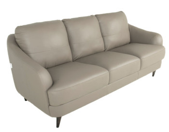 Elisa Leather Sofa Mushroom Italian front