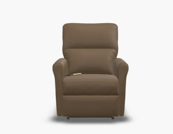 Anne Power Lift Chair Tanner Toffee leather alternative custom front