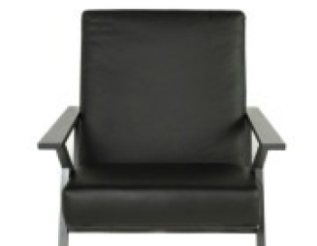 Tribeca Leather Arm Chair Brushwork Peppercorn Made in Canada Edmonton maple custom front