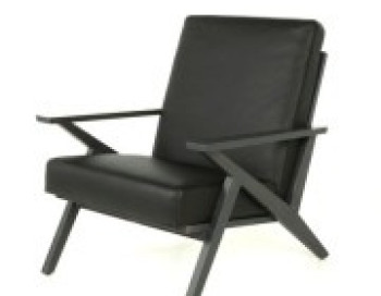 Tribeca Leather Arm Chair Brushwork Peppercorn Made in Canada Edmonton maple custom side