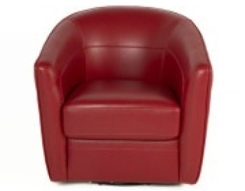 Bree Leather Swivel Chair Tomato Edmonton front