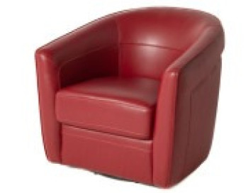 Bree Leather Swivel Chair Tomato Edmonton side