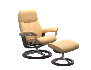 Consul Medium Signature Recliner Stressless Edmonton Batick Yellow
