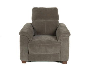 Santana Fabric Power Recliner Edmonton stock Selene Stone front