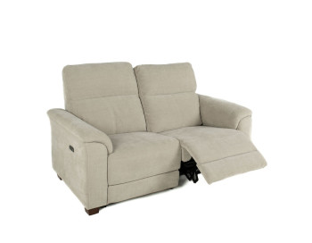Santana Fabric Power Love Seat Edmonton stock Selene Grey reclined