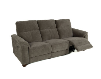 Santana Fabric Power Sofa Edmonton stock Selene Stone reclined
