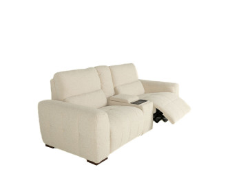 Zappa Fabric Power Sofa Edmonton console entertainment wireless phone charger USB cup holder reclined