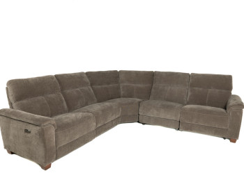 Santana Fabric Power Sectional Edmonton recliner stock Selene Stone