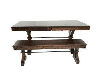 Rafters Dining Table & Bench Handstone Edmonton side