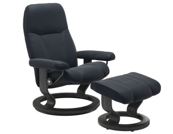 Consul Medium Classic Recliner Stressless Edmonton Paloma Shadow Blue