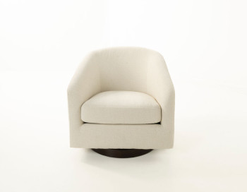 Marg Fabric Swivel Chair Edmonton Mellow Ivory accent