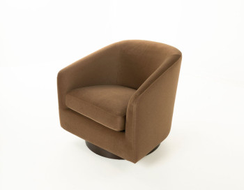 Marg Fabric Swivel Chair Edmonton Vesper Tobacco accent side