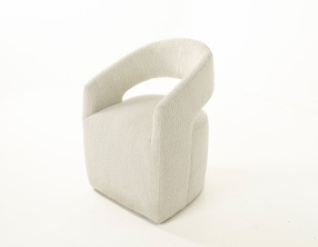 Lille Fabric Dining Chair Merino Pearl Edmonton castors