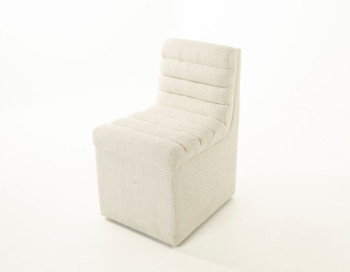 Rouen Fabric Dining Chair Edmonton Merino Pearl casters