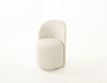 Midi Swivel Fabric Dining Chair Edmonton Merino Pearl