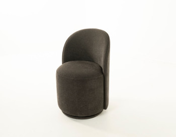 Midi Swivel Fabric Dining Chair Edmonton Elite Charcoal