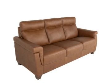 Rossi Leather Sofa Brown Italian side