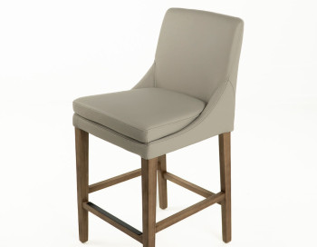 Topaz Counter Stool Edmonton leather light grey side