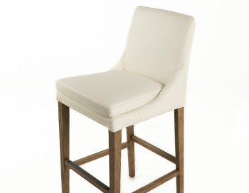 Topaz Bar Stool Edmonton white leather side
