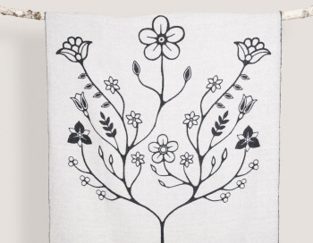 Black and White Woodland Indigenous Blanket Edmonton Mini Tipi