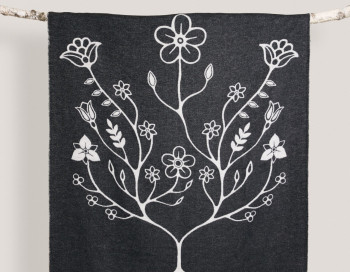 Black and White Woodland Indigenous Blanket Edmonton Mini Tipi