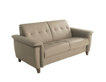 Flora Leather Love Seat Paloma Mushroom Stressless Edmonton custom