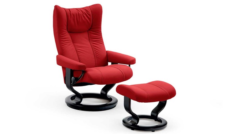 Wing Medium Leather Recliner - Ekornes Stressless