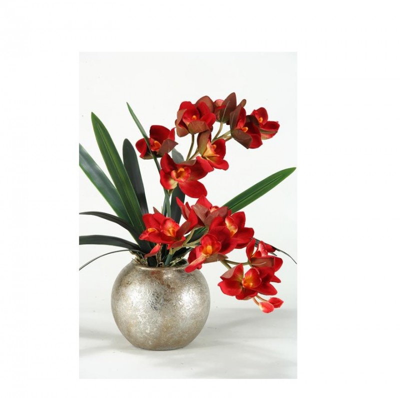 Orchids Silver Ball Planter