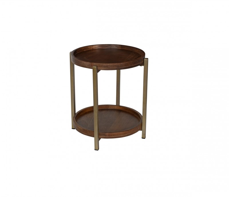 Baxter solid wood round side table