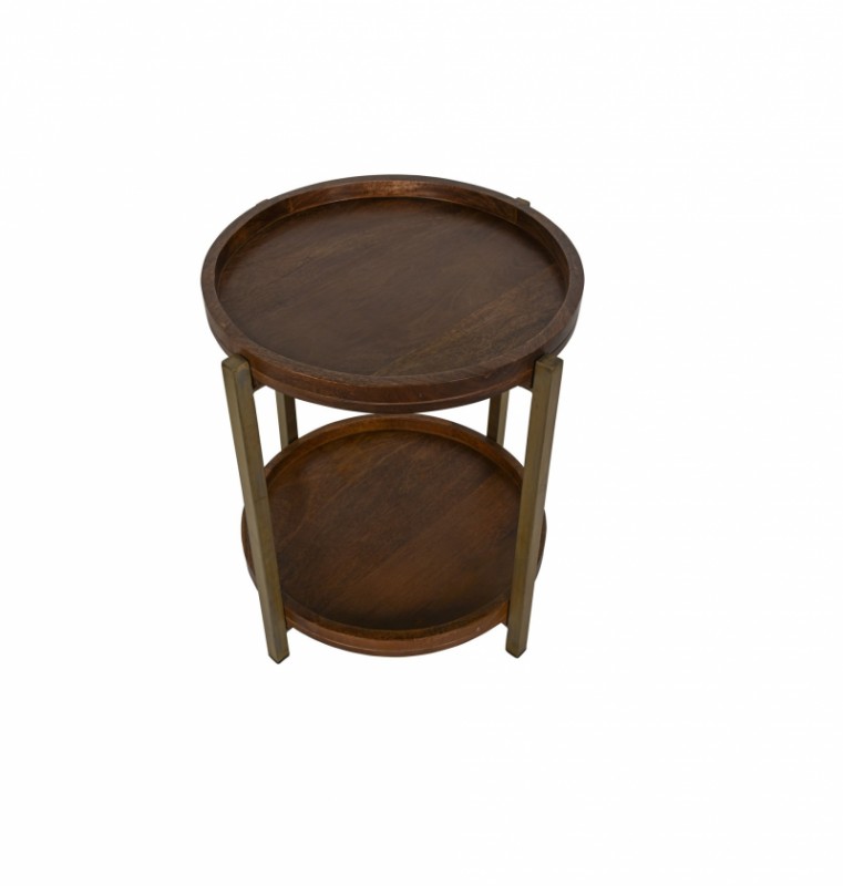 Baxter solid wood round side table