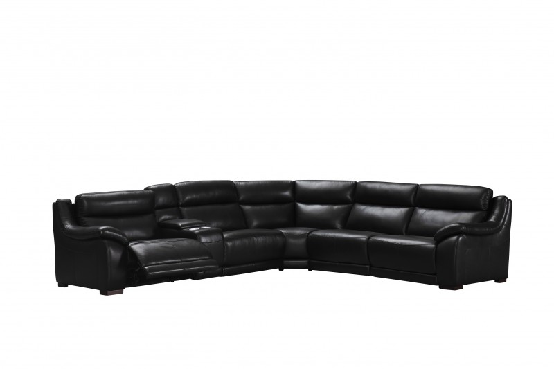 Declan Sectional ALL Leather & Power