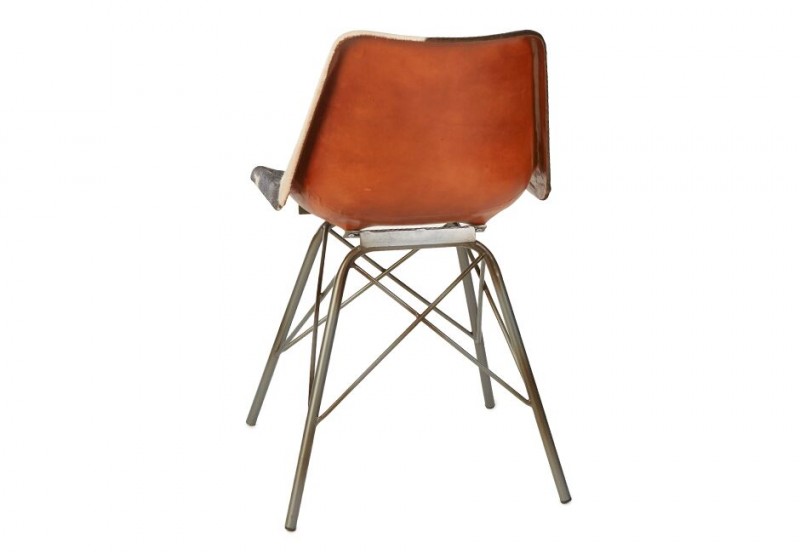 Industrial Cow Hide moulded seat chair