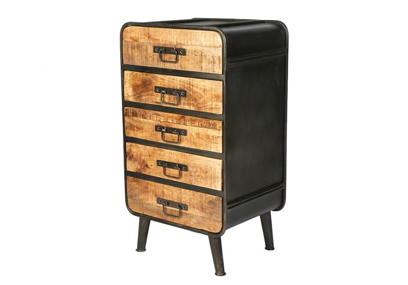 Industrial Metal 5 Drawer Cabinet