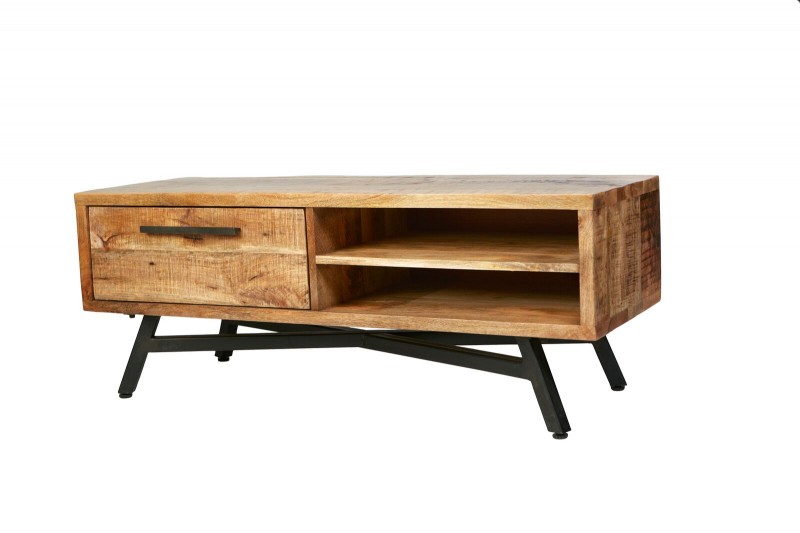 Retro TV Media Stand Solid Mango Wood