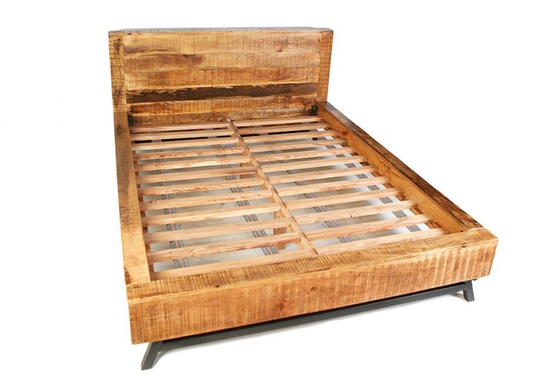 Retro Queen Bed Solid Mango Wood