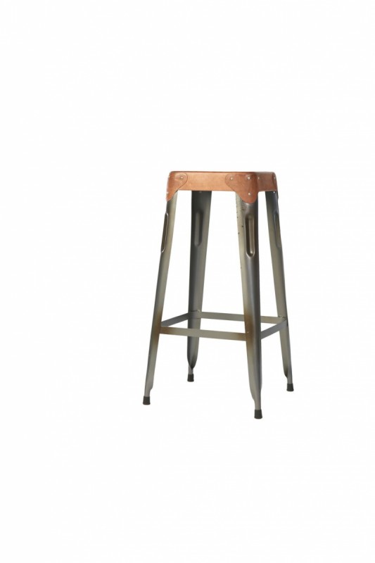 Industrial square Metal bar stool