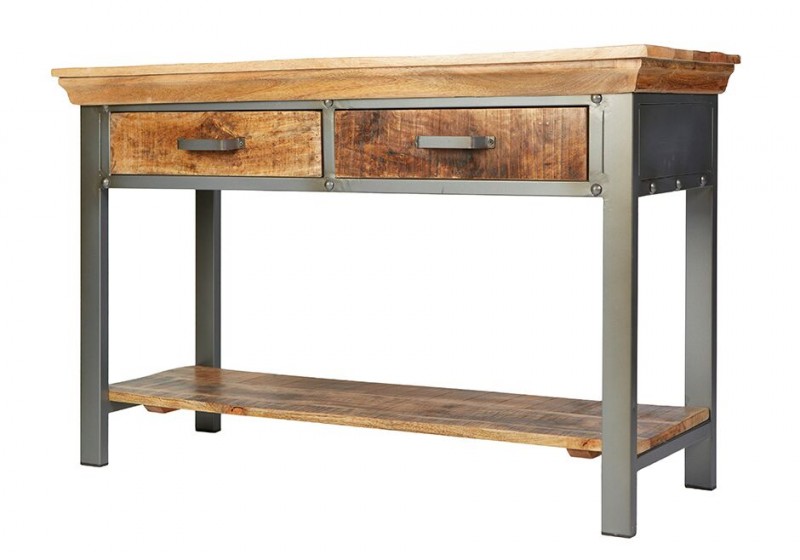 Industrie Console Table Solid Wood/Metal