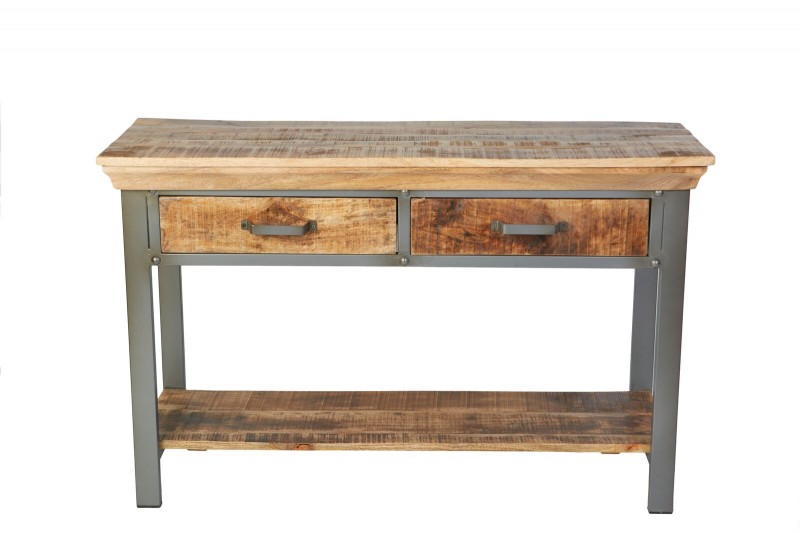 Industrie Console Table Solid Wood/Metal