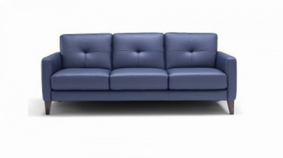Evan Leather Sofa Edmonton Navy Italian custom