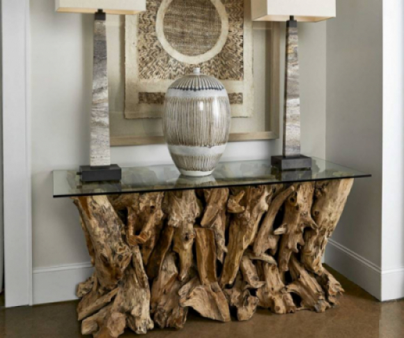 Teak Root Console Table