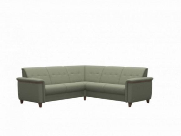 Flora Wood Leather Sectional