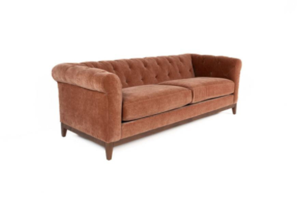 Newark Fabric Sofa two seat Edmonton Ginger side