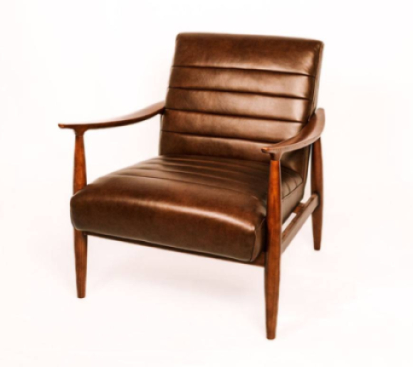 Jarrett Leather Chair Derrick Brown Edmonton front