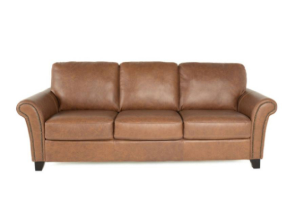 Brandon Leather Sofa Parlour Rye Edmonton Made in Canada custom front