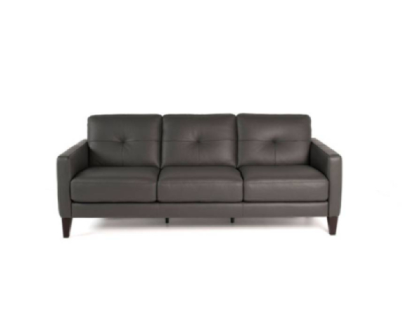 Evan Leather Sofa Edmonton Dark Grey Italian custom