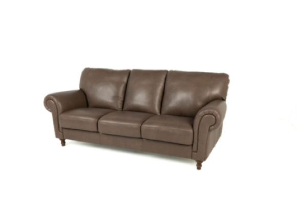 Jeremy Leather Sofa Brown Italian custom side