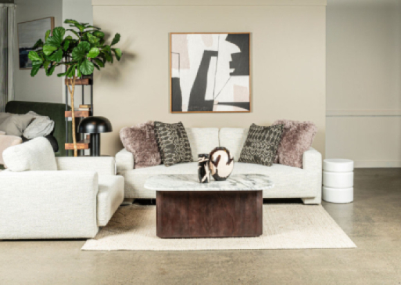 Napier Fabric Sofa Cotton Edmonton room