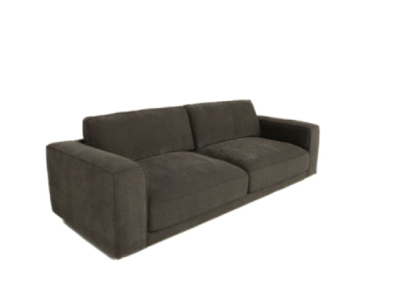 Leon Fabric Sofa Charcoal Edmonton side