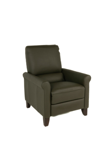 Arya Leather Recliner Dark Olive Side