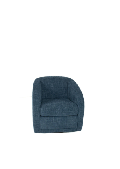 Easy Fabric Swivel Chair Blue front